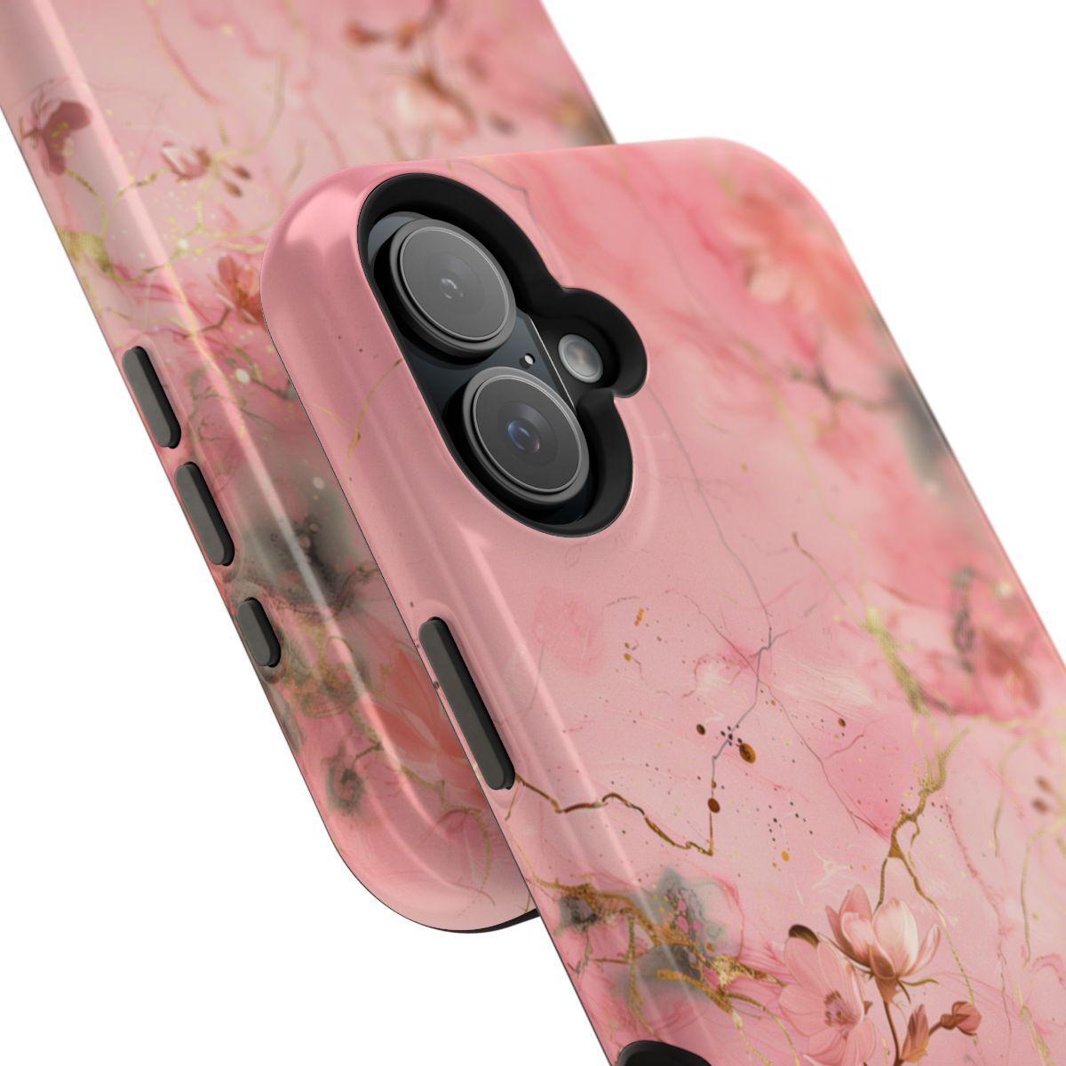 iPhone Case - Flower Pink Marble.