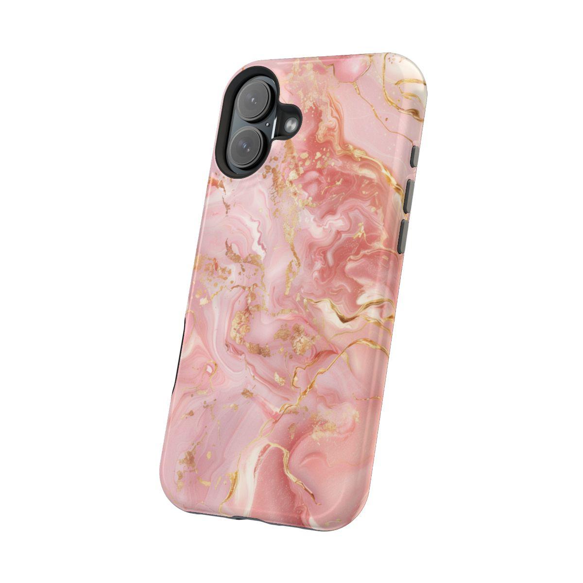 iPhone Case - Golden Vein Pink Marble.