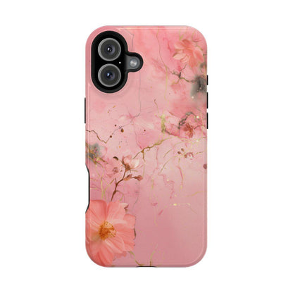 iPhone Case - Flower Pink Marble.