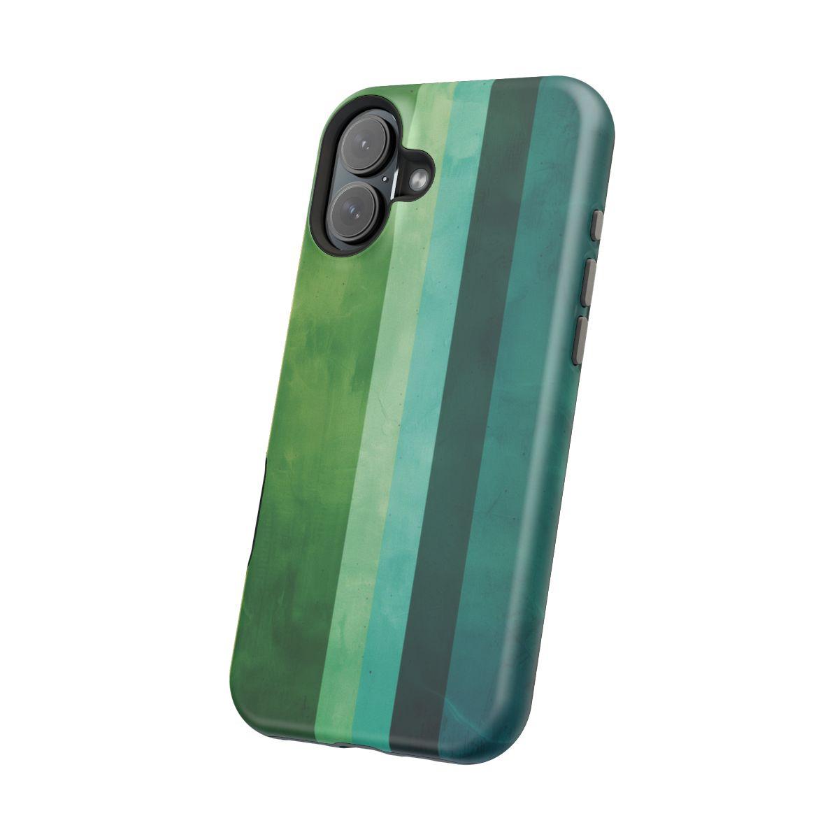 iPhone Case- Vibrant Green Stripes.