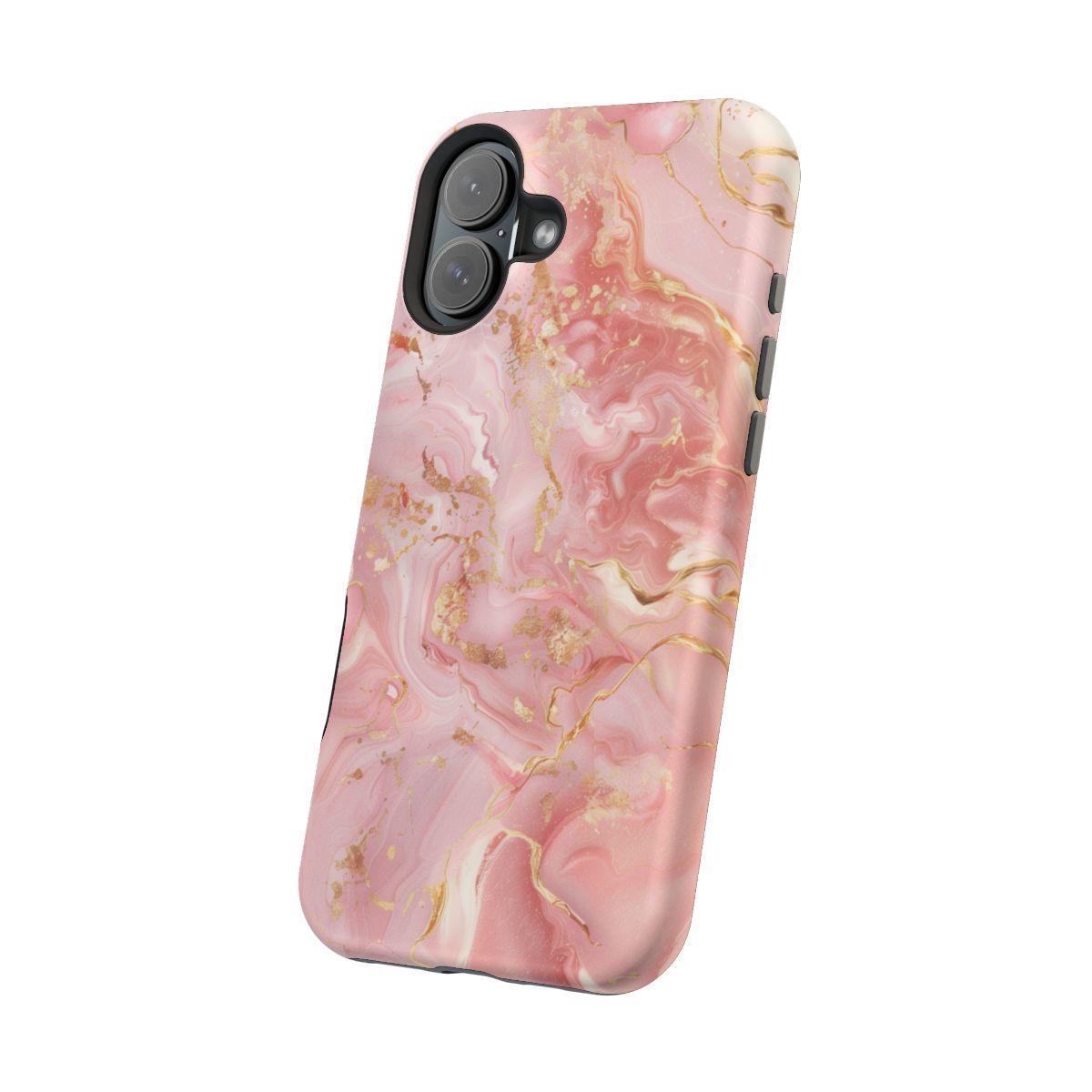 iPhone Case - Golden Vein Pink Marble.