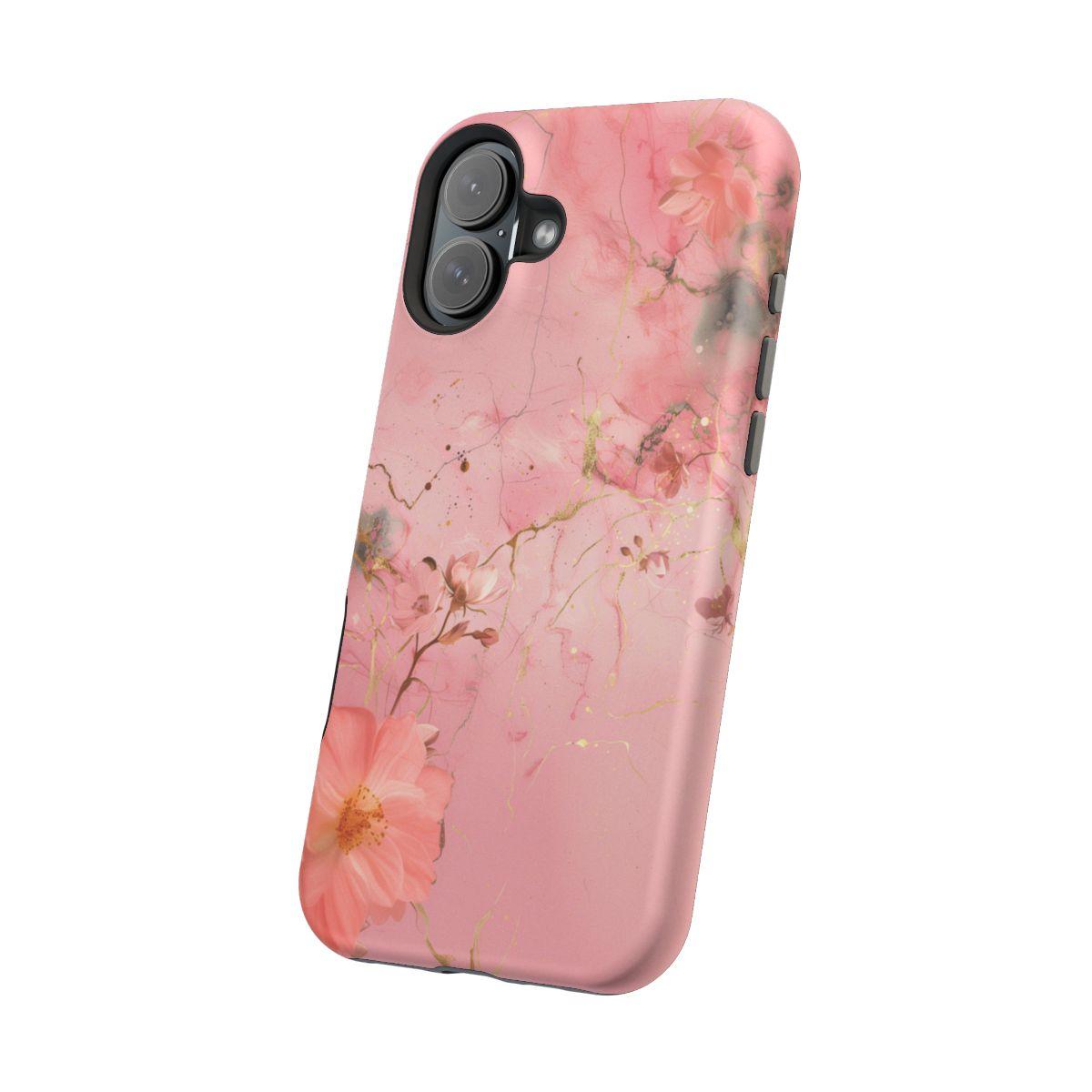 iPhone Case - Flower Pink Marble.