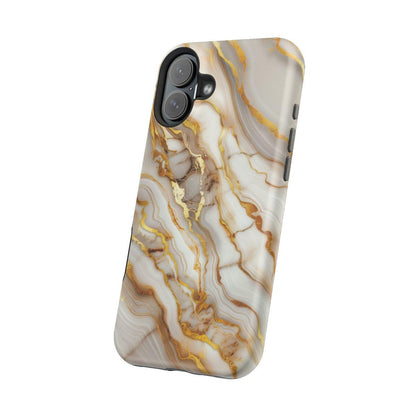 iPhone Case - Golden Vein White Marble.