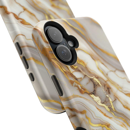 iPhone Case - Golden Vein White Marble.