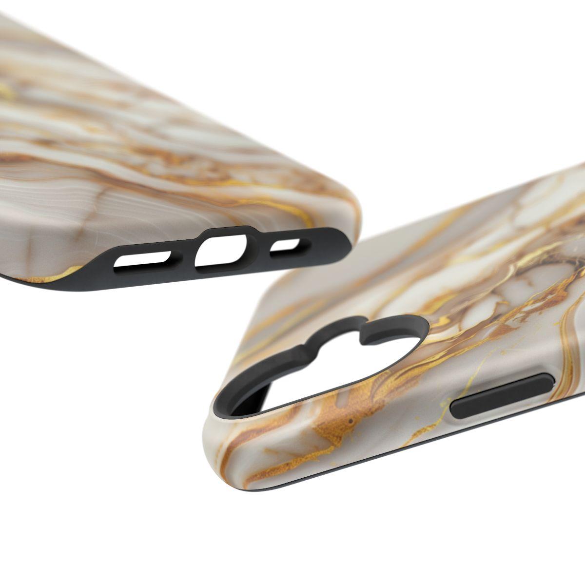 iPhone Case - Golden Vein White Marble.