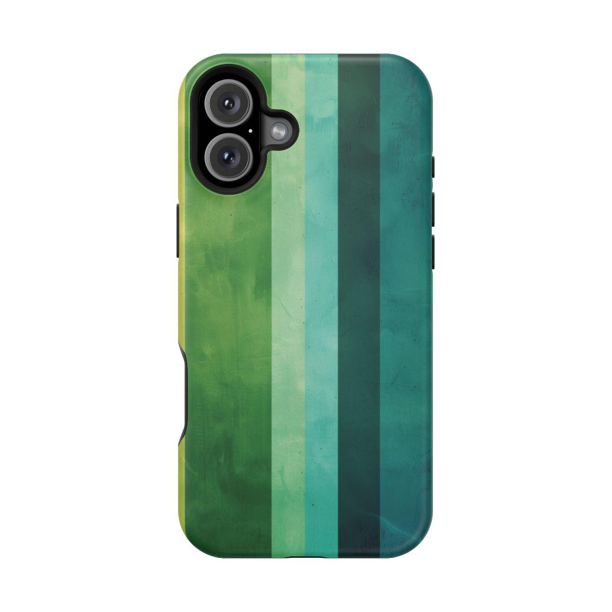 iPhone Case- Vibrant Green Stripes.