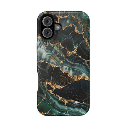 iPhone Case - Golden Vein Blue Marble.