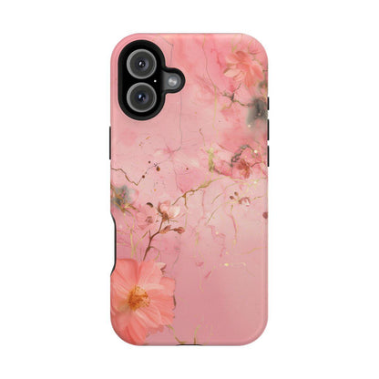 iPhone Case - Flower Pink Marble.