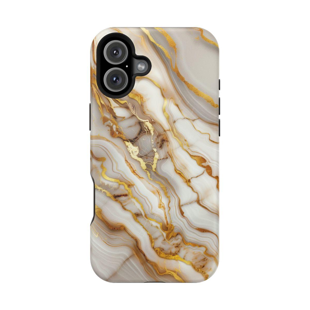 iPhone Case - Golden Vein White Marble.