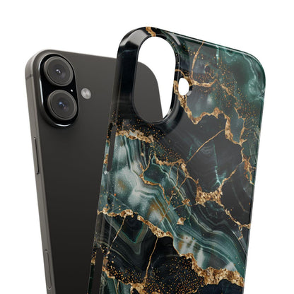 iPhone Case - Golden Vein Blue Marble