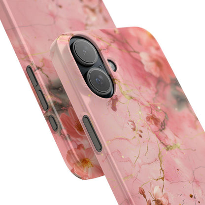 iPhone Case - Flower Pink Marble