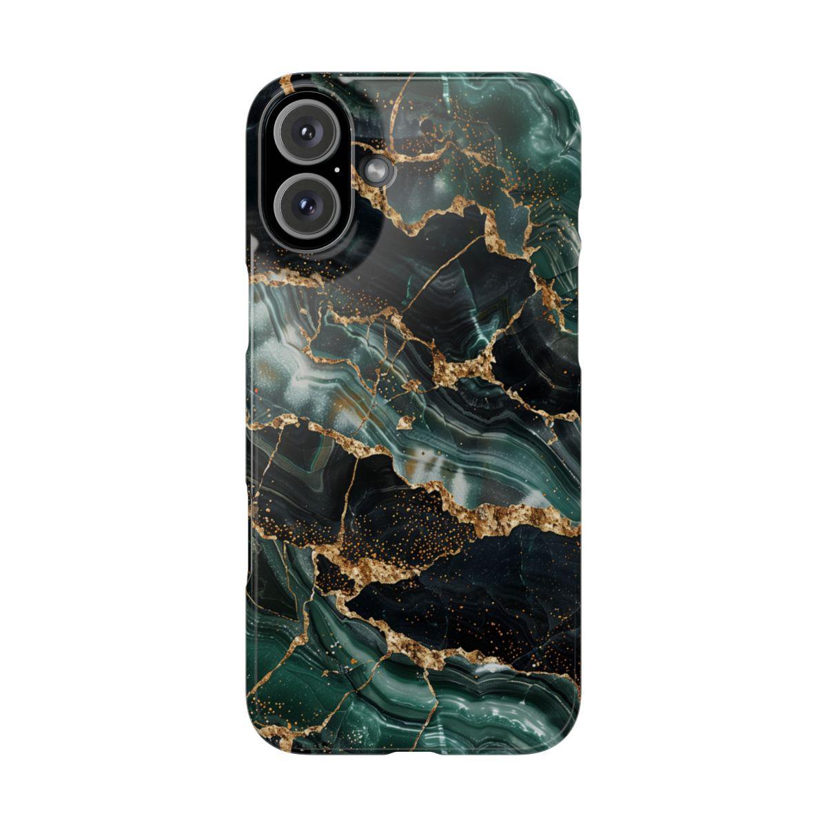 iPhone Case - Golden Vein Blue Marble