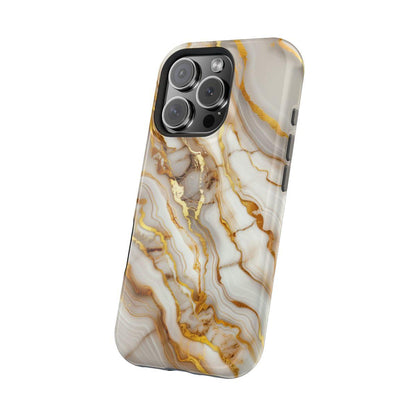 iPhone Case - Golden Vein White Marble.