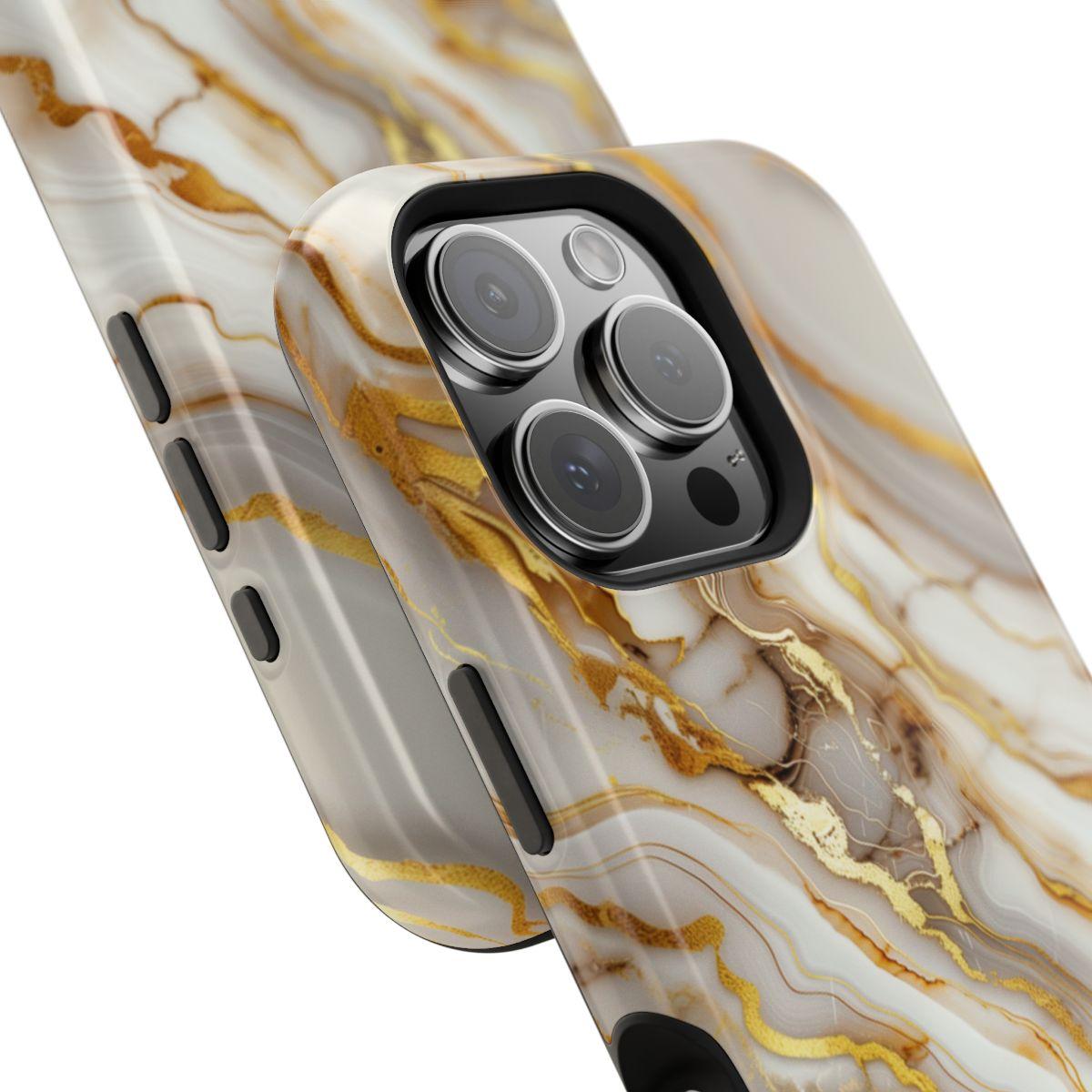 iPhone Case - Golden Vein White Marble.