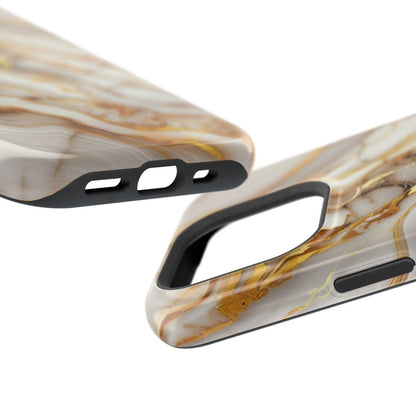 iPhone Case - Golden Vein White Marble.