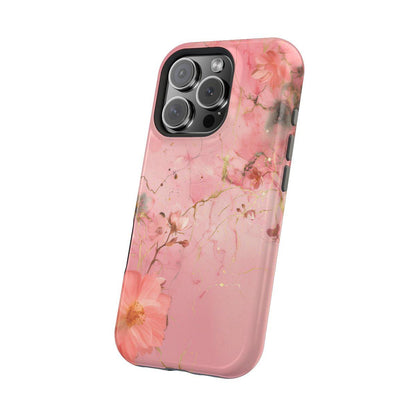 iPhone Case - Flower Pink Marble.