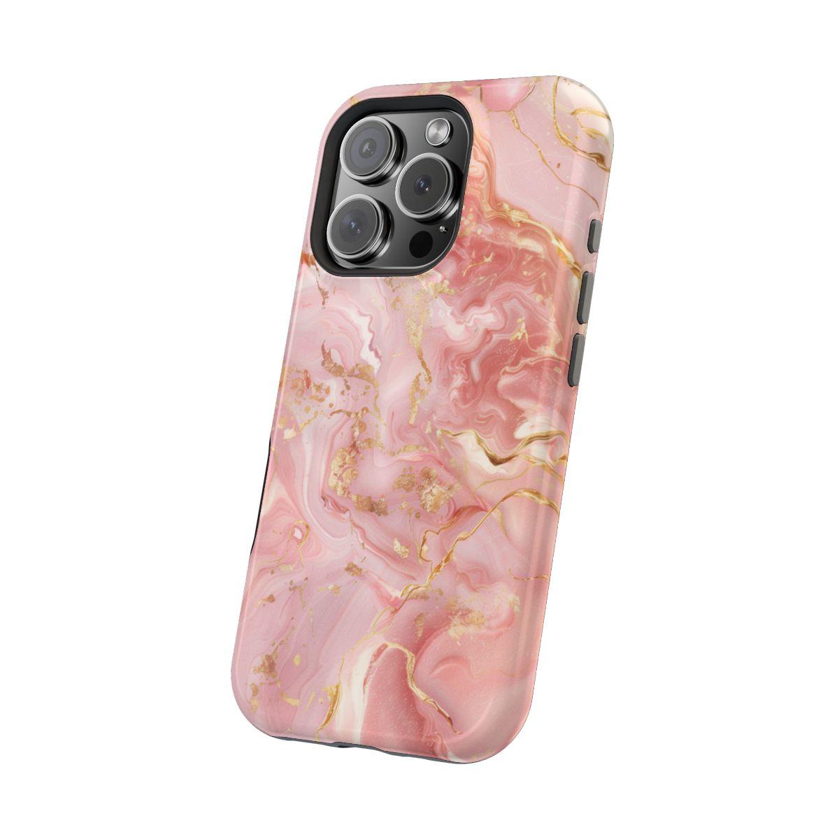 iPhone Case - Golden Vein Pink Marble.