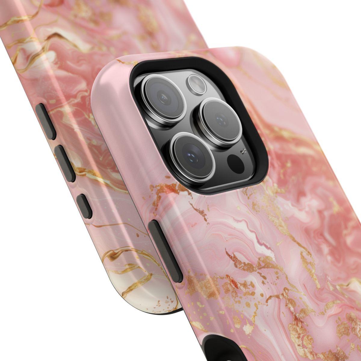 iPhone Case - Golden Vein Pink Marble.