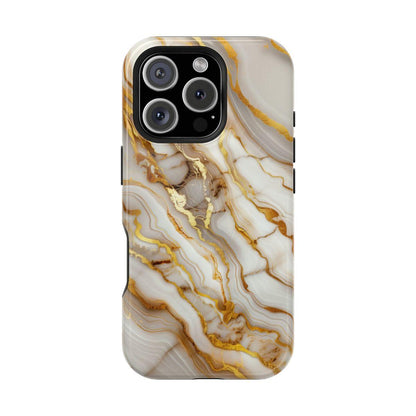 iPhone Case - Golden Vein White Marble.