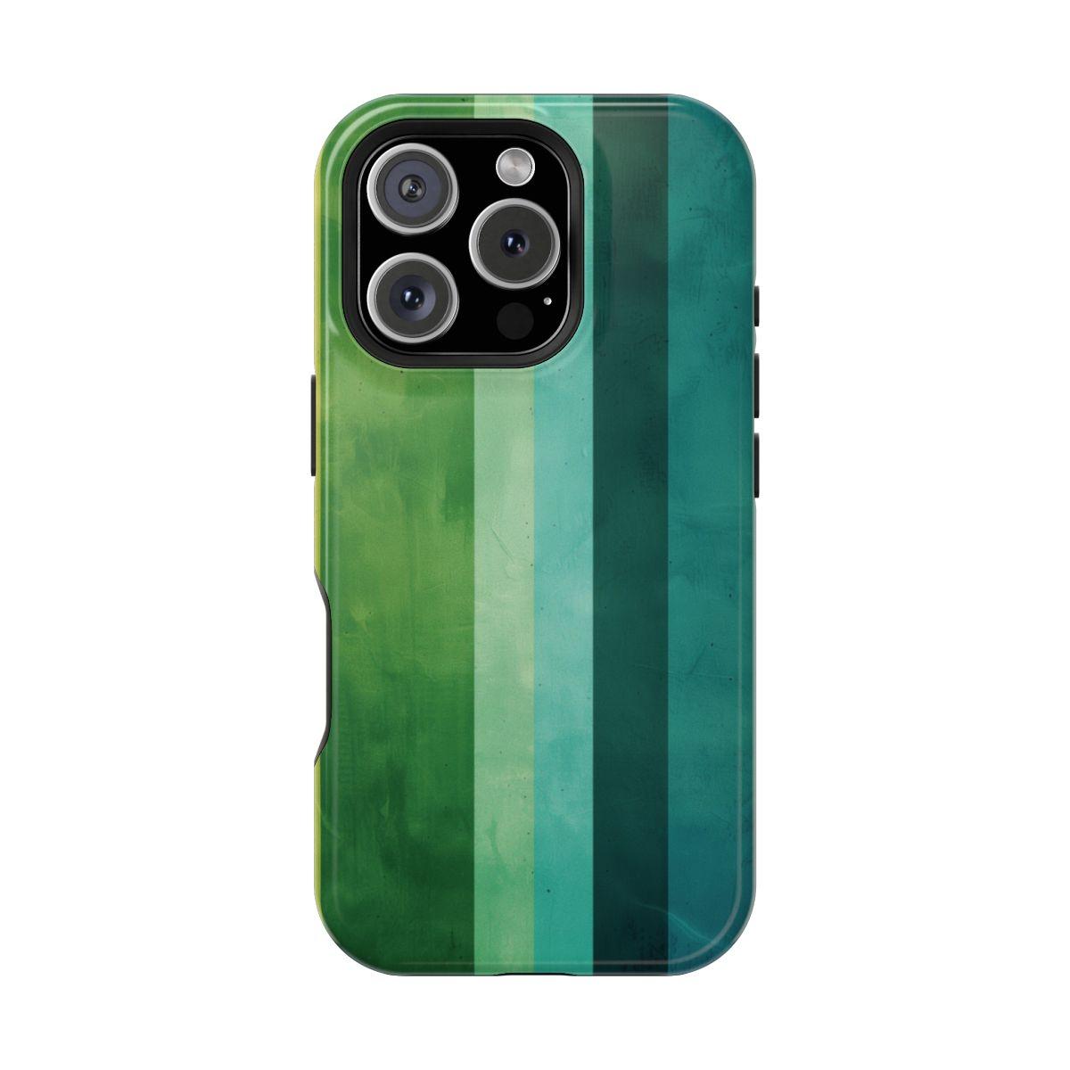 iPhone Case- Vibrant Green Stripes.