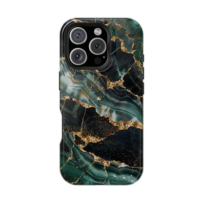 iPhone Case - Golden Vein Blue Marble.