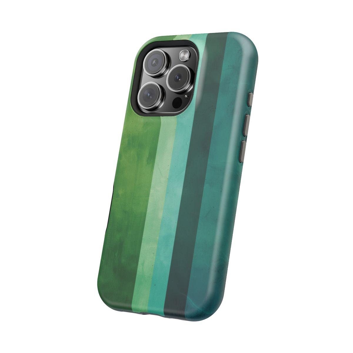 iPhone Case- Vibrant Green Stripes.