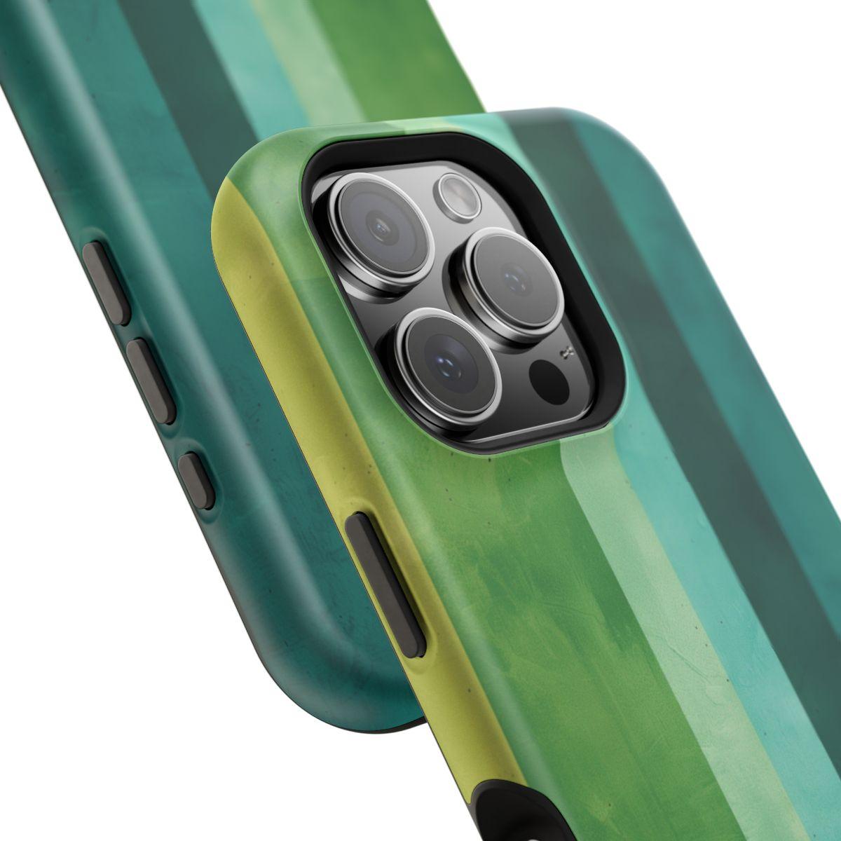 iPhone Case- Vibrant Green Stripes.