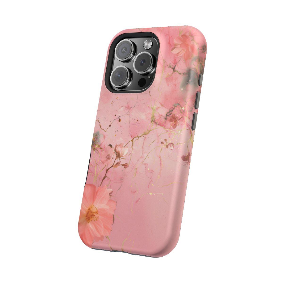 iPhone Case - Flower Pink Marble.