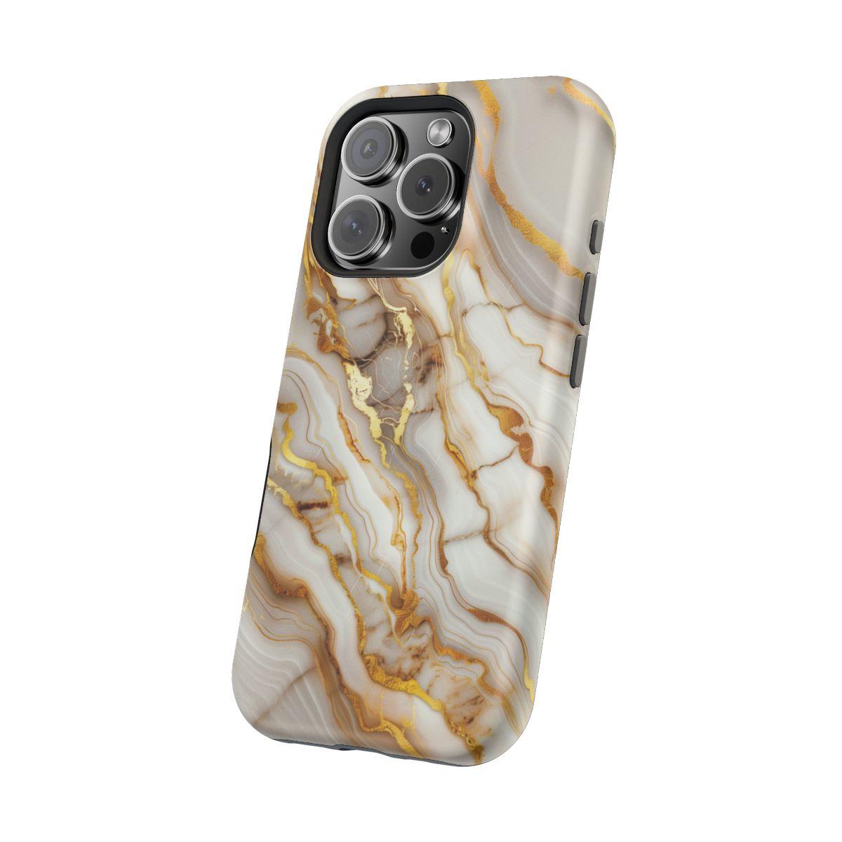 iPhone Case - Golden Vein White Marble.