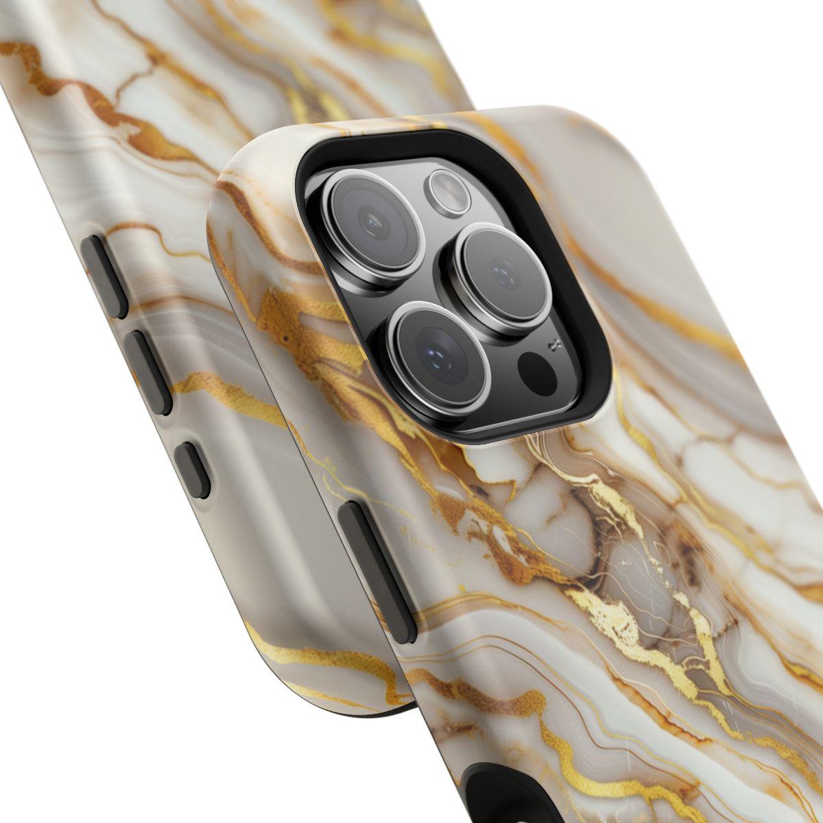 iPhone Case - Golden Vein White Marble.