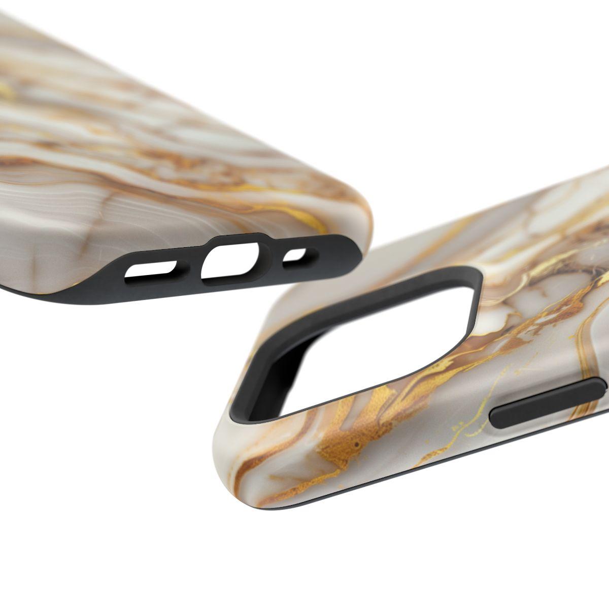 iPhone Case - Golden Vein White Marble.