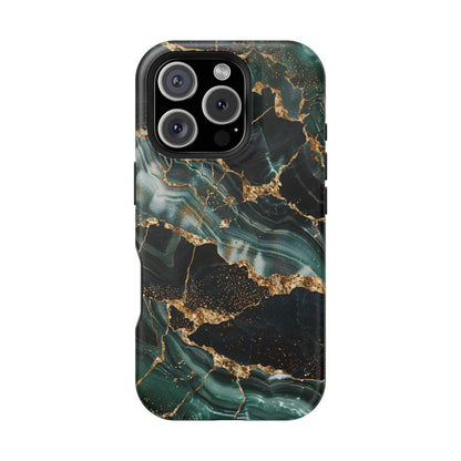 iPhone Case - Golden Vein Blue Marble.