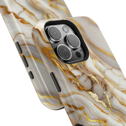 iPhone Case - Golden Vein White Marble.