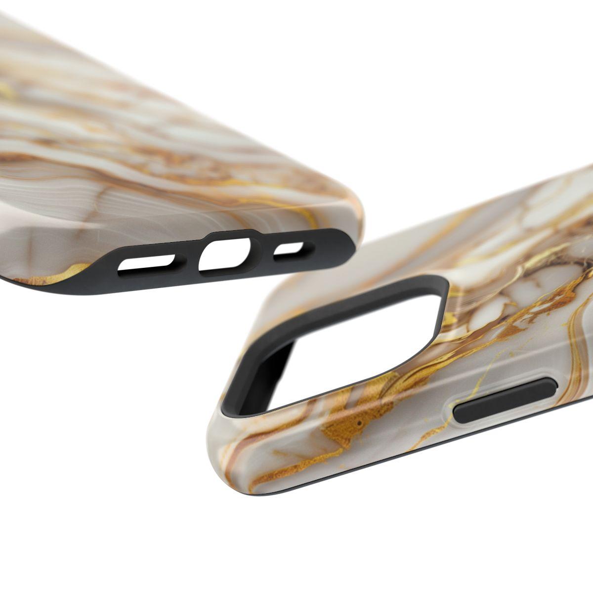 iPhone Case - Golden Vein White Marble.