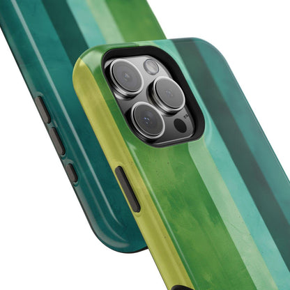 iPhone Case- Vibrant Green Stripes.