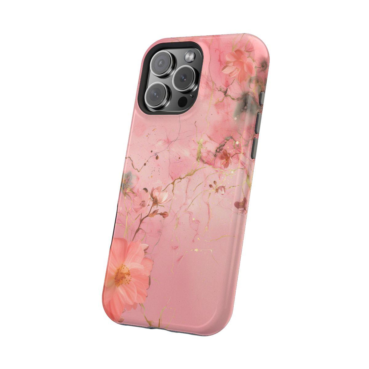 iPhone Case - Flower Pink Marble.