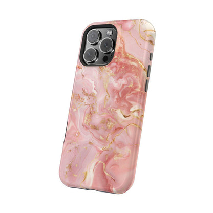 iPhone Case - Golden Vein Pink Marble.