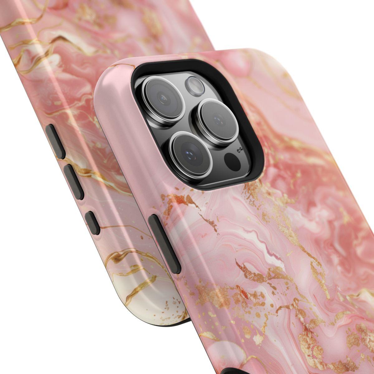 iPhone Case - Golden Vein Pink Marble.