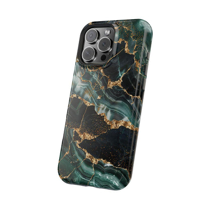 iPhone Case - Golden Vein Blue Marble.