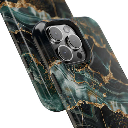 iPhone Case - Golden Vein Blue Marble.