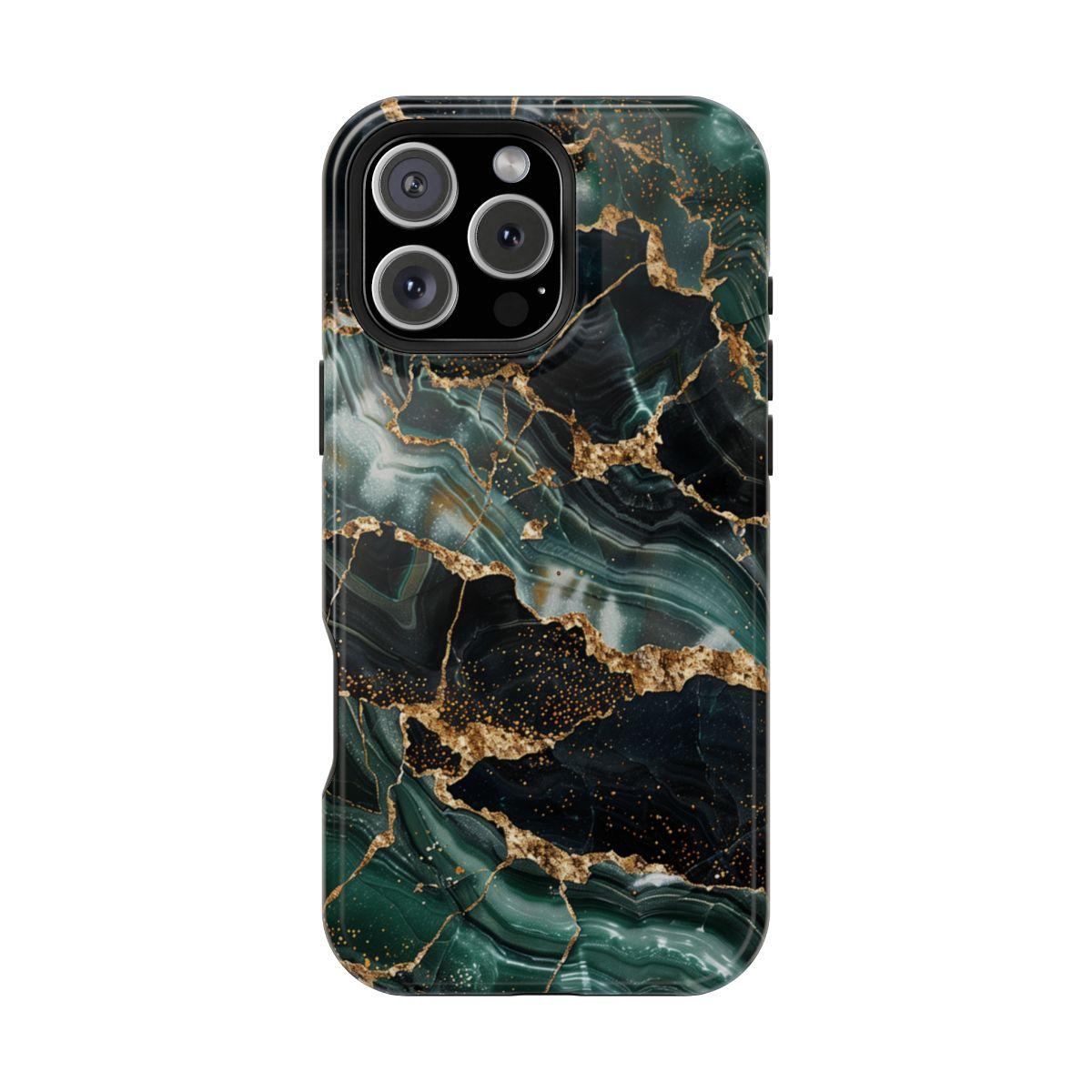 iPhone Case - Golden Vein Blue Marble.