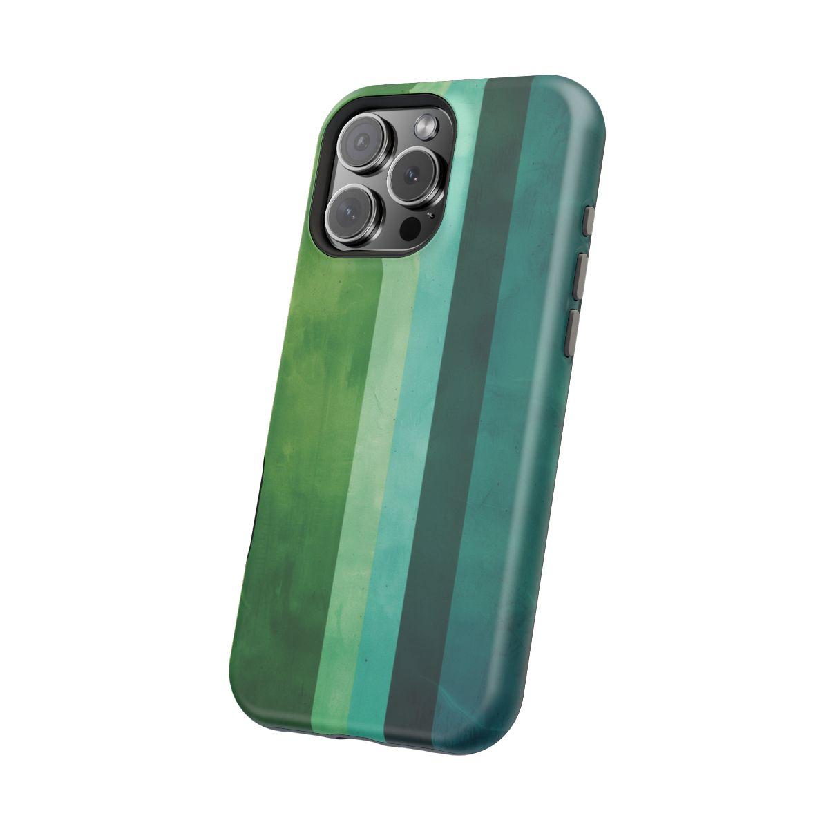 iPhone Case- Vibrant Green Stripes.