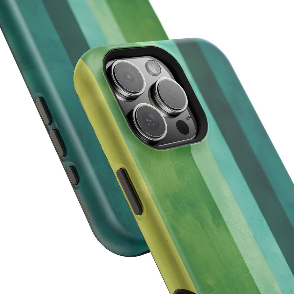 iPhone Case- Vibrant Green Stripes.