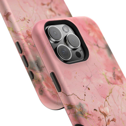 iPhone Case - Flower Pink Marble.