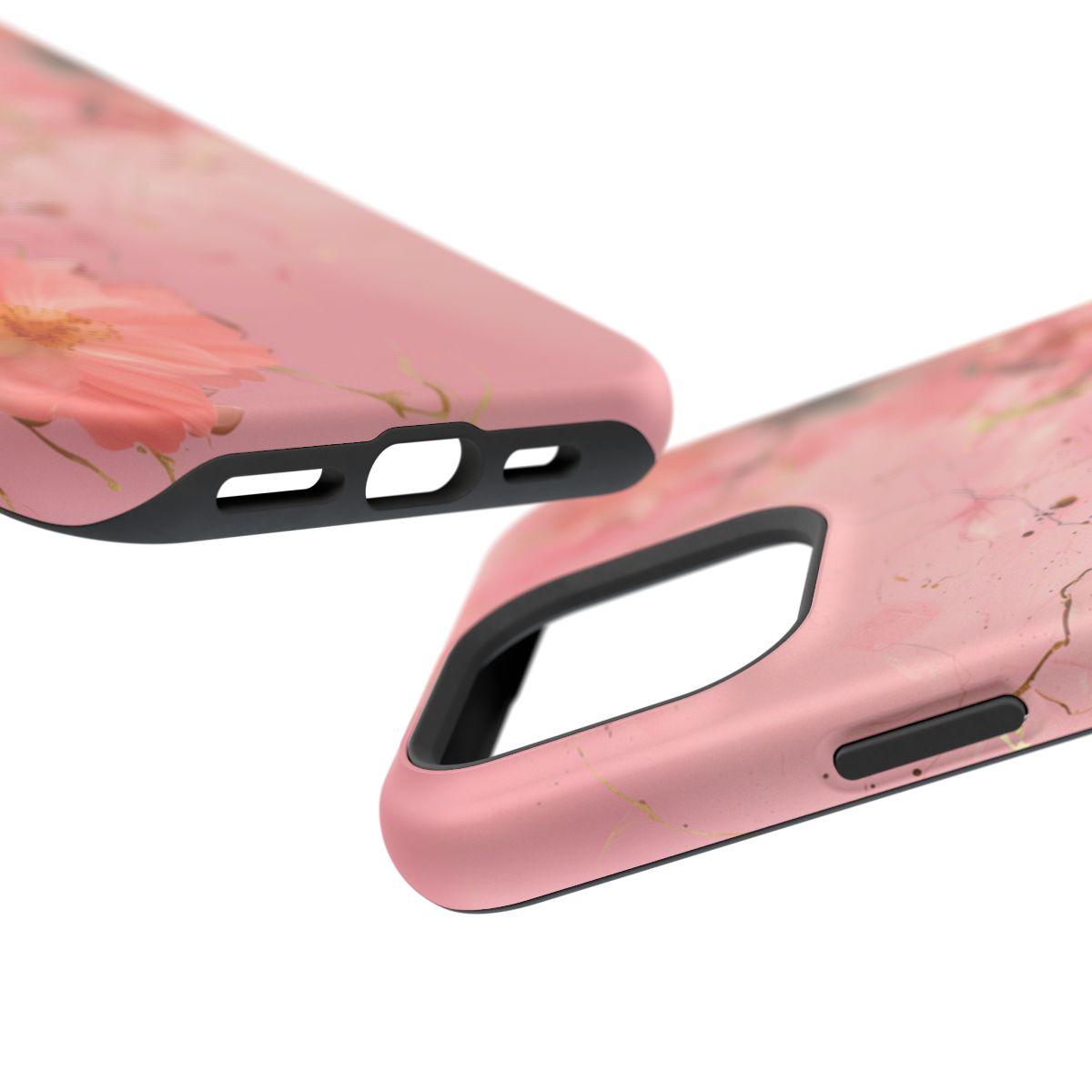 iPhone Case - Flower Pink Marble.