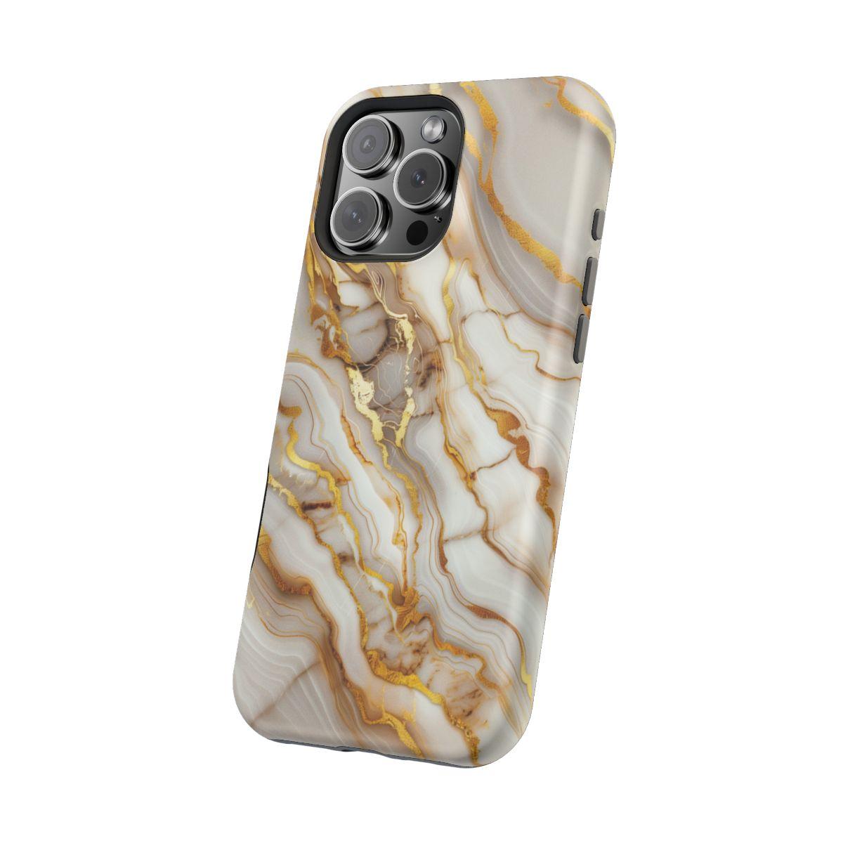 iPhone Case - Golden Vein White Marble.