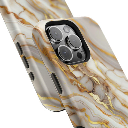 iPhone Case - Golden Vein White Marble.