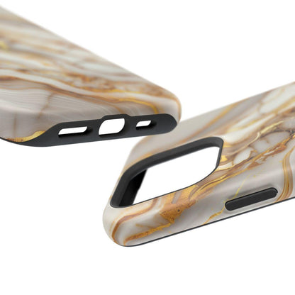 iPhone Case - Golden Vein White Marble.