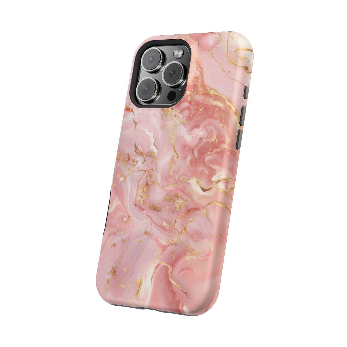 iPhone Case - Golden Vein Pink Marble.