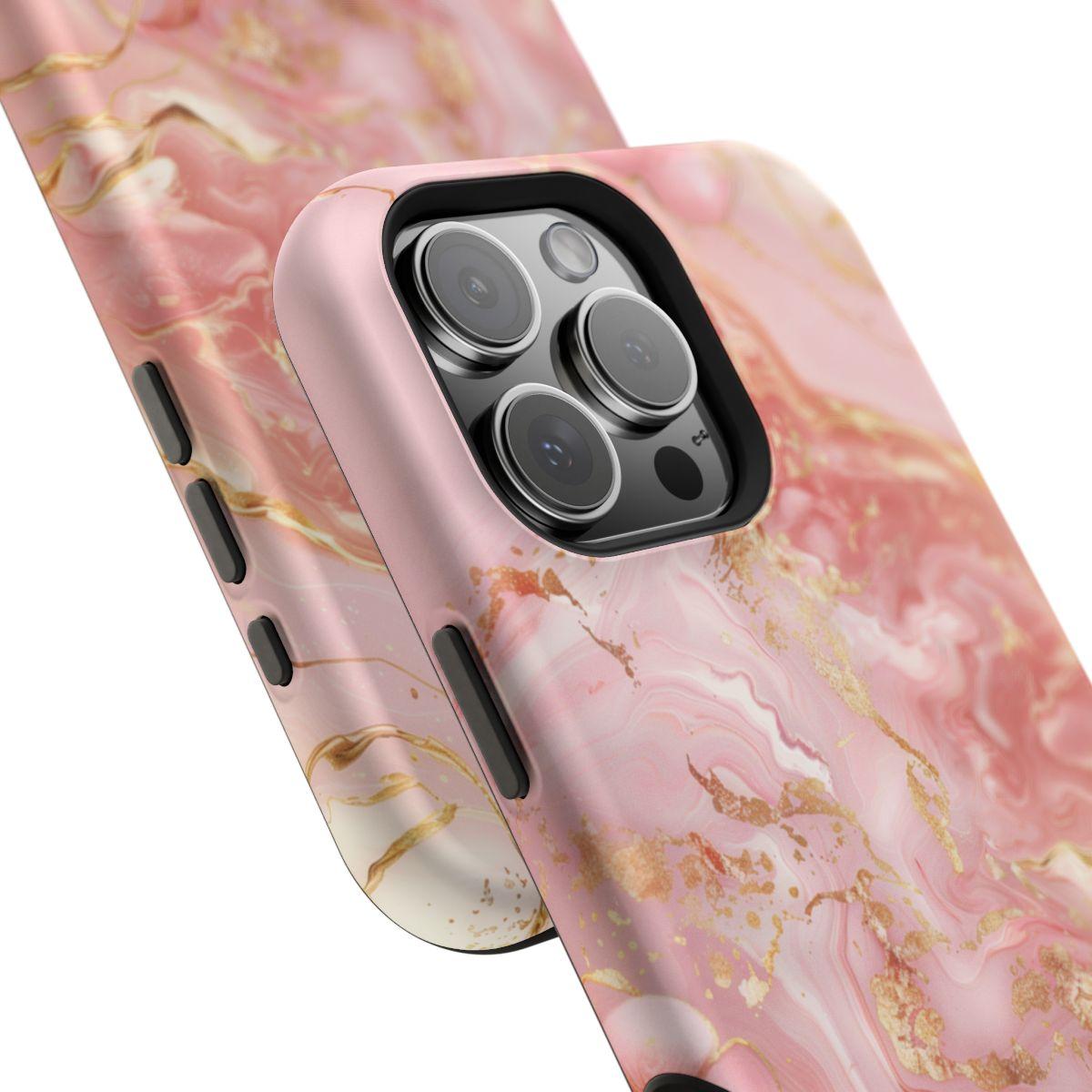 iPhone Case - Golden Vein Pink Marble.